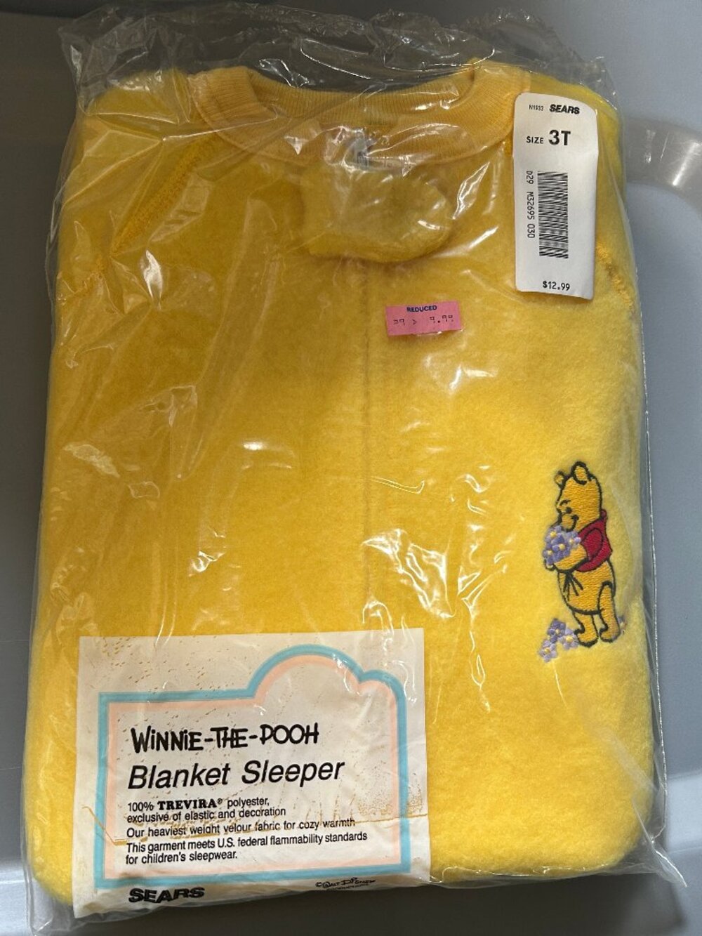 Vintage Sears Winnie the Pooh Disney Blanket Sleeper - Size 3T